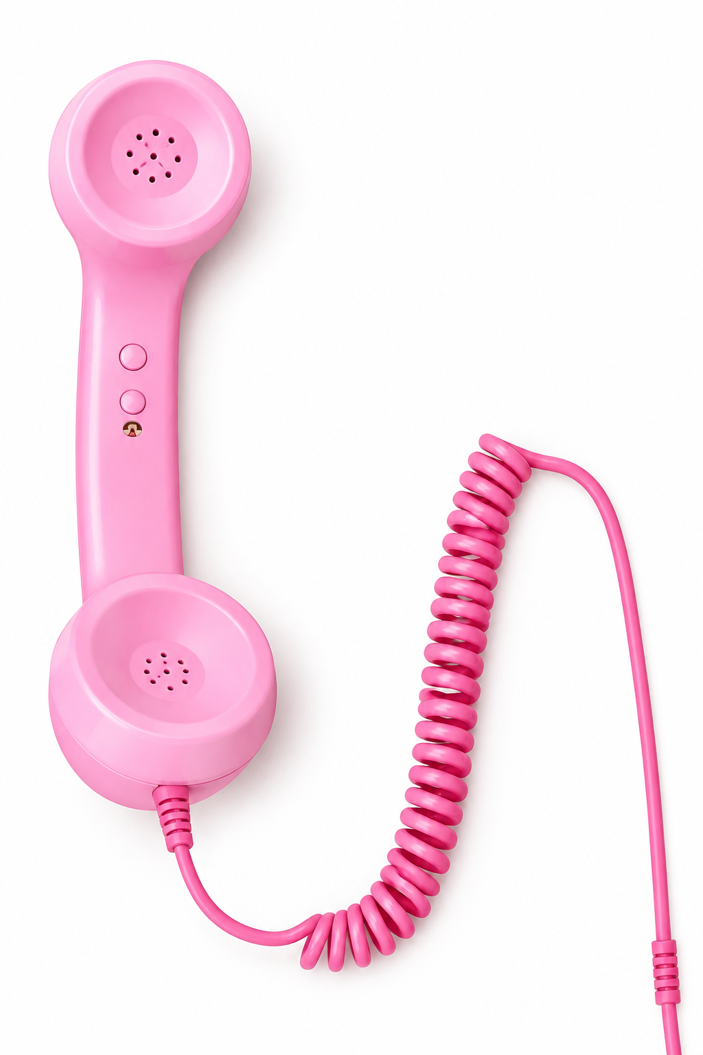 Pink handset and coiled cord